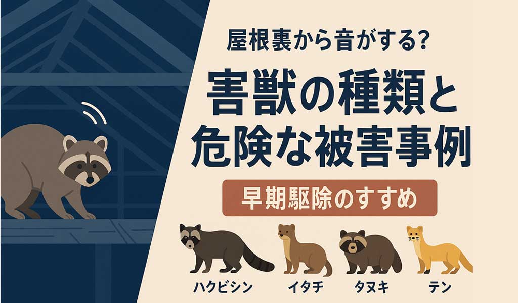 屋根裏から音がする？害獣の種類と危険な被害事例｜早期駆除のすすめ